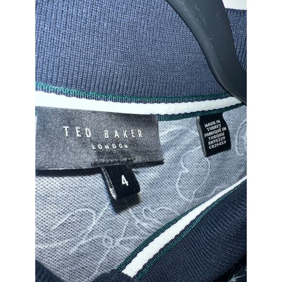 Ted Baker Holler - all over doodle polo - size 4/ Large - Picture 5 of 9